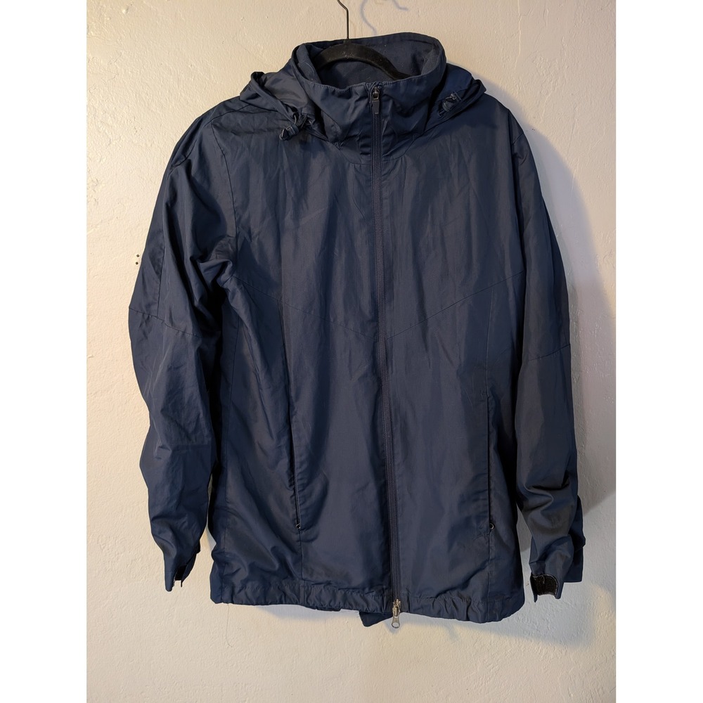 Nike Shield Men's Medium Hooded Running Jacket Navy Blue Full Zip Lightweight
